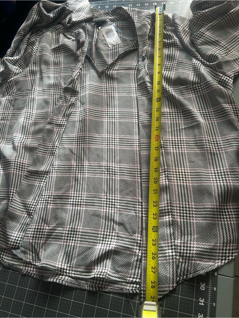 torrid Black and White Plaid Tie-Neck Blouse - Picture 3 of 7